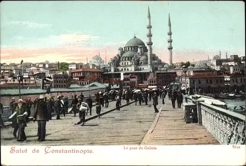 Ak Konstantinopel Istanbul Türkei, Le pont de Galata