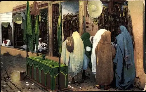 Ak Maghreb, Bazar arabe, Arabischer Markt, Frauen, Lehnert & Landrock 556