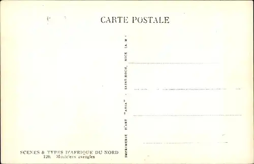 Ak Scenes et Types d'Afrique du Nord, Musiens aveugle