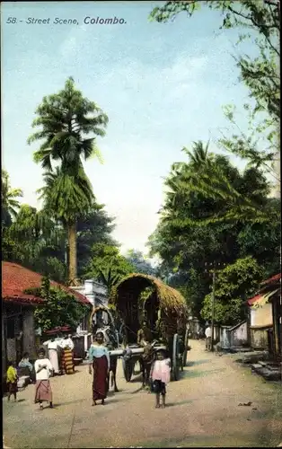 Ak Colombo Ceylon Sri Lanka, Street Scene