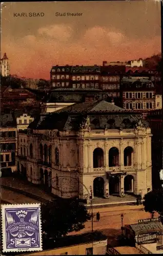 Ak Karlovy Vary Karlsbad Stadt, Stadttheater
