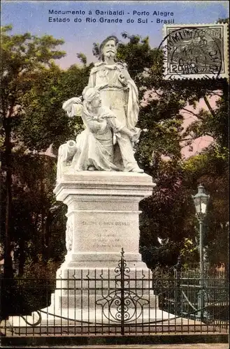 Ak Porto Alegre Rio Grande do Sul Brasilien, Monumento á Garibaldi