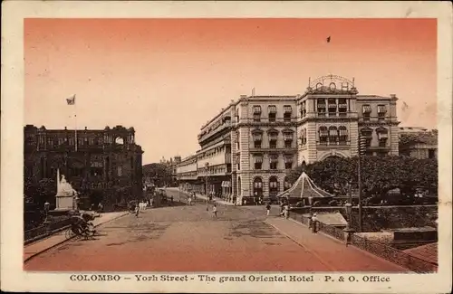 Ak Colombo Ceylon Sri Lanka, Yorh Street, The grand Oriental Hotel, P&O Office