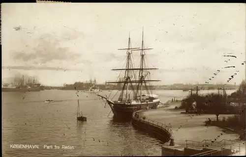 Ak København Kopenhagen Dänemark, Parti fra Reden, Hafen, Segelschiff