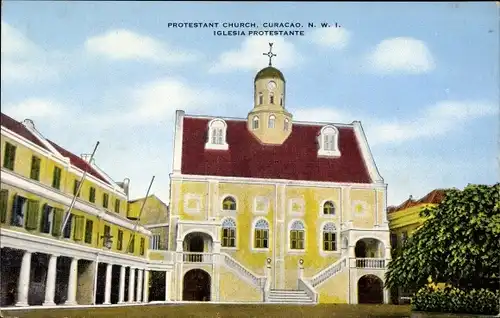 Ak Willemstad Curaçao Niederländische Antillen Karibik, Protestant Church