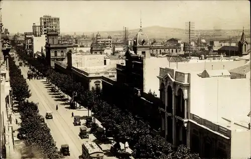 Ak Montevideo Uruguay, Panorama, Straßenpartie