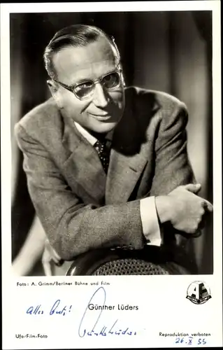 Ak Schauspieler Günther Lüders, Portrait, Autogramm, Das ideale Brautpaar