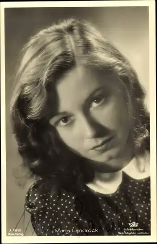Ak Schauspielerin Maria Landrock, Portrait, Ross Verlag A 2991 1, Autogramm