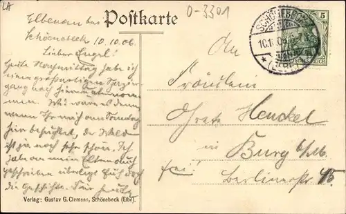 Ak Elbenau Schönebeck an der Elbe, Gasthof Zur Stadt Schönebeck