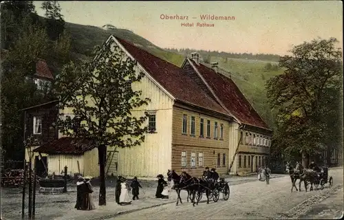 Ak Wildemann Clausthal Zellerfeld im Oberharz, Hotel Rathaus