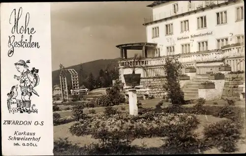 Ak Zwardoń Rajcza Beskiden Schlesien, Kurhaus Schweizerhof