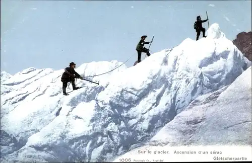 Ak Schweiz, Sur le glacier, Ascension d'un serac, Gletscherpartie