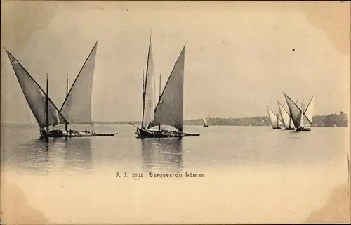 Ak Genfer See, Barques du Leman, Segelboote, Zweimaster