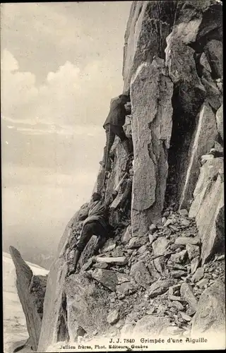 Ak Bergsteiger, Grimpée d'une Aiguille