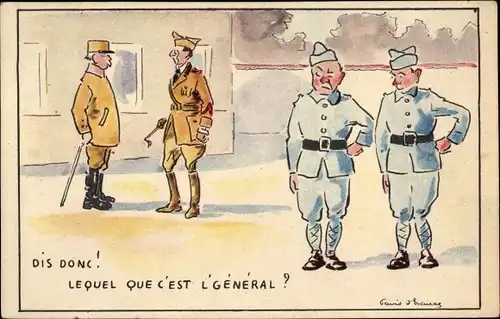 Ak Französische Soldaten, Le quel que c'est l'General