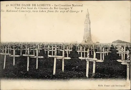 Ak Ablain Saint Nazaire Pas de Calais, Notre Dame de Lorette, Cimetière National