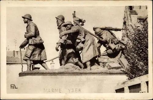 Ak Chalons sur Marne, Monument aux Morts La Releve par Gaston Broquet