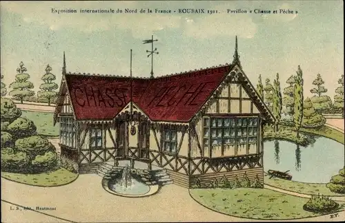 Künstler Ak Roubaix Nord, Pavillon e Chasse et Pêche