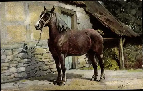 Künstler Ak Eerelman, Otto, Rassepferd, Het Ardenner paard