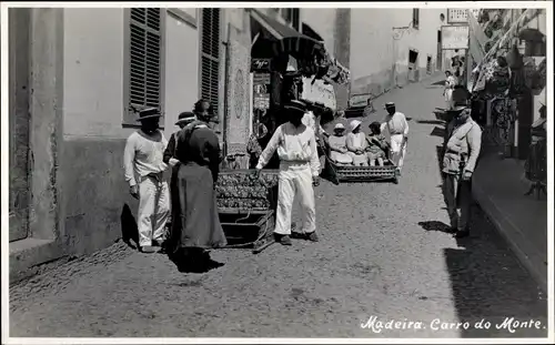 Foto Ak Insel Madeira Portugal, Carros do Monte, Bergschlitten