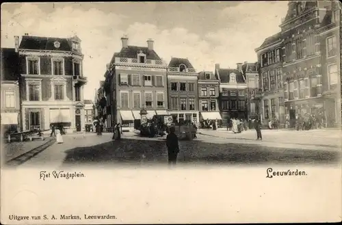 Ak Leeuwarden Friesland Niederlande, Het Waagsplein