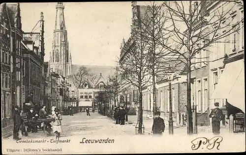 Ak Leeuwarden Friesland Niederlande, Turfmarkt, Tweebaksmarkt