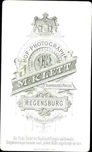 CdV Regensburg an der Donau Oberpfalz, Portrait von einem Geistlichen