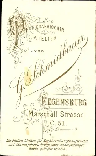 CdV Regensburg an der Donau Oberpfalz, Portrait von einem Geistlichen