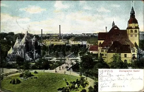 Ak Leipzig in Sachsen, Zoologischer Garten