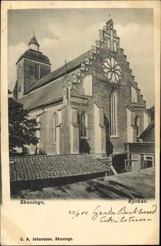 Ak Skeninge Skänninge Schweden, Kyrkan