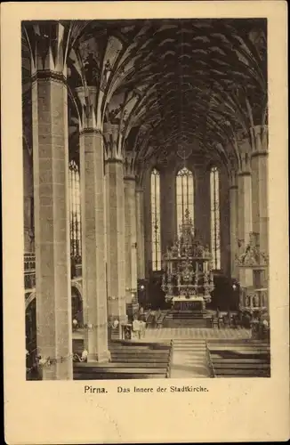 Ak Pirna an der Elbem, Inneres der Stadtkirche