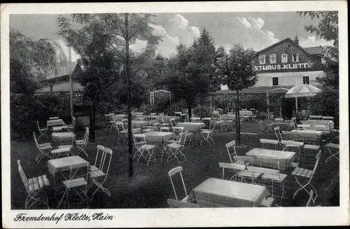 Ak Hain Hayn Oybin Oberlausitz, Fremdenhof Klette, Außenterrasse