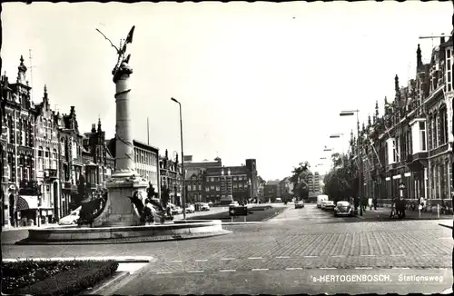 Ak 's Hertogenbosch Nordbrabant Niederlande, Stationsweg