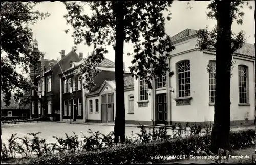 Ak 's Gravenmoer Nordbrabant, Gemeentehuis en Dorpshuis