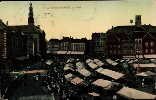 Ak 's Hertogenbosch Nordbrabant Niederlande, Markt