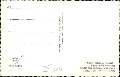 Ak Aalsmeer Nordholland Niederlande, Windkorenmolen De Leeuw