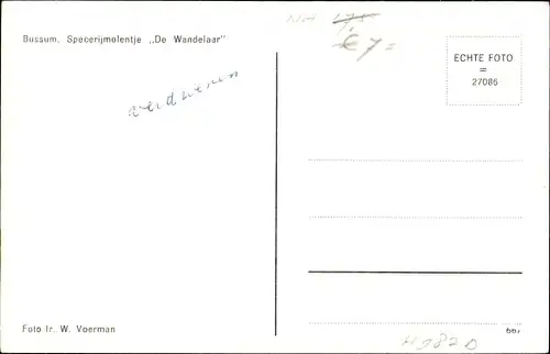 Ak Bussum Nordholland Niederlande, Specerijmolentje De Wandelaar