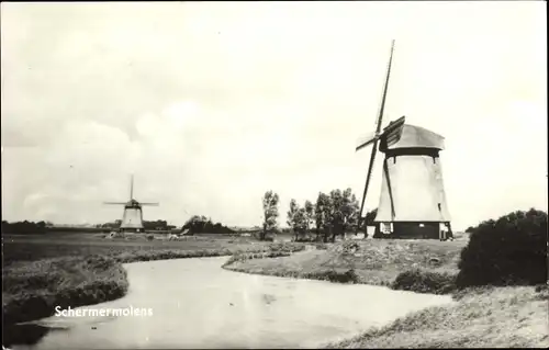 Ak Schermerhorn Nordholland Niederlande, Schermermolens