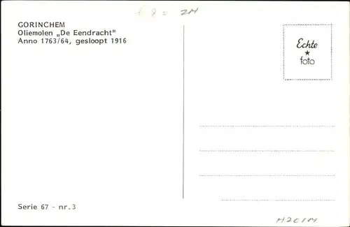 Ak Gorinchem Südholland Niederlande, Oliemolen De Eendracht