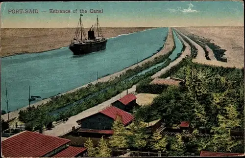 Ak Port Said Ägypten, Entrance of the Canal