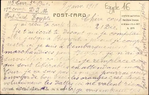 Ak Port Said Ägypten, The Port