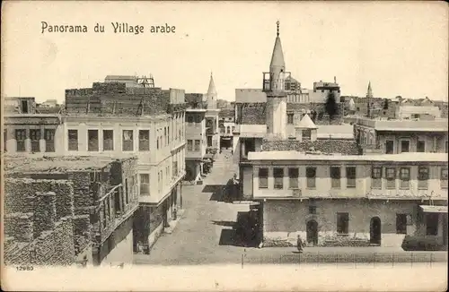 Ak Suez Ägypten, Panorama du Village arabe