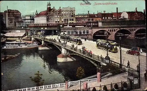 Ak Berlin Mitte, Jannowitzbrücke, Straßenbahn