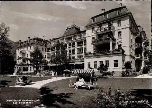 Ak Bad Reichenhall in Oberbayern, Grand-Hotel Axelmannstein, Garten