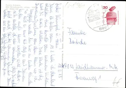 Ak Oy Mittelberg im Allgäu, Pension Eckstein, Bar, Speisesaal