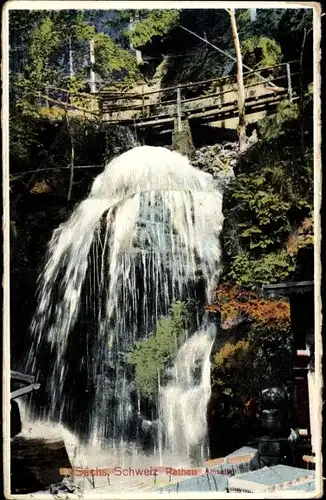 Ak Rathen an der Elbe Sächsische Schweiz, Amselfall