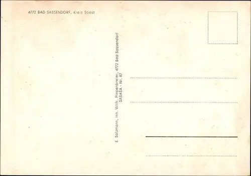 Ak Bad Sassendorf in Westfalen, Pension Rissa Peck, Pension Geoga