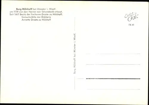 Ak Havixbeck in Westfalen, Burg Hülshoff