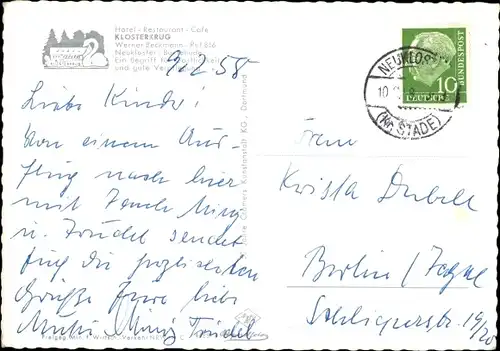 Ak Neukloster Buxtehude im Kreis Stade, Hotel Beckmanns Klosterkrug, Inh. Werner Beckmann