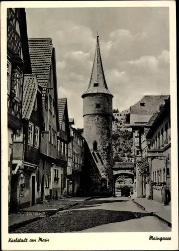Ak Karlstadt am Main Unterfranken, Maingasse, Tor, Turm